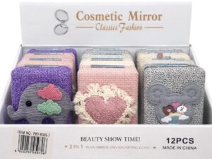 Espejo de cartera doble bordado X12 Unidades